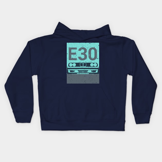 vintage e30 - mint Kids Hoodie by akirascroll